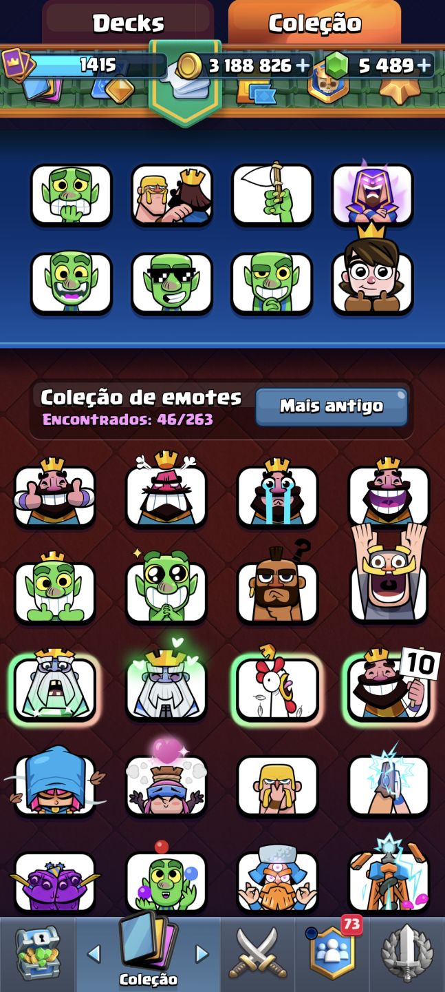 Conta de Clash Royale 10 anos de jogo 3 cartas full