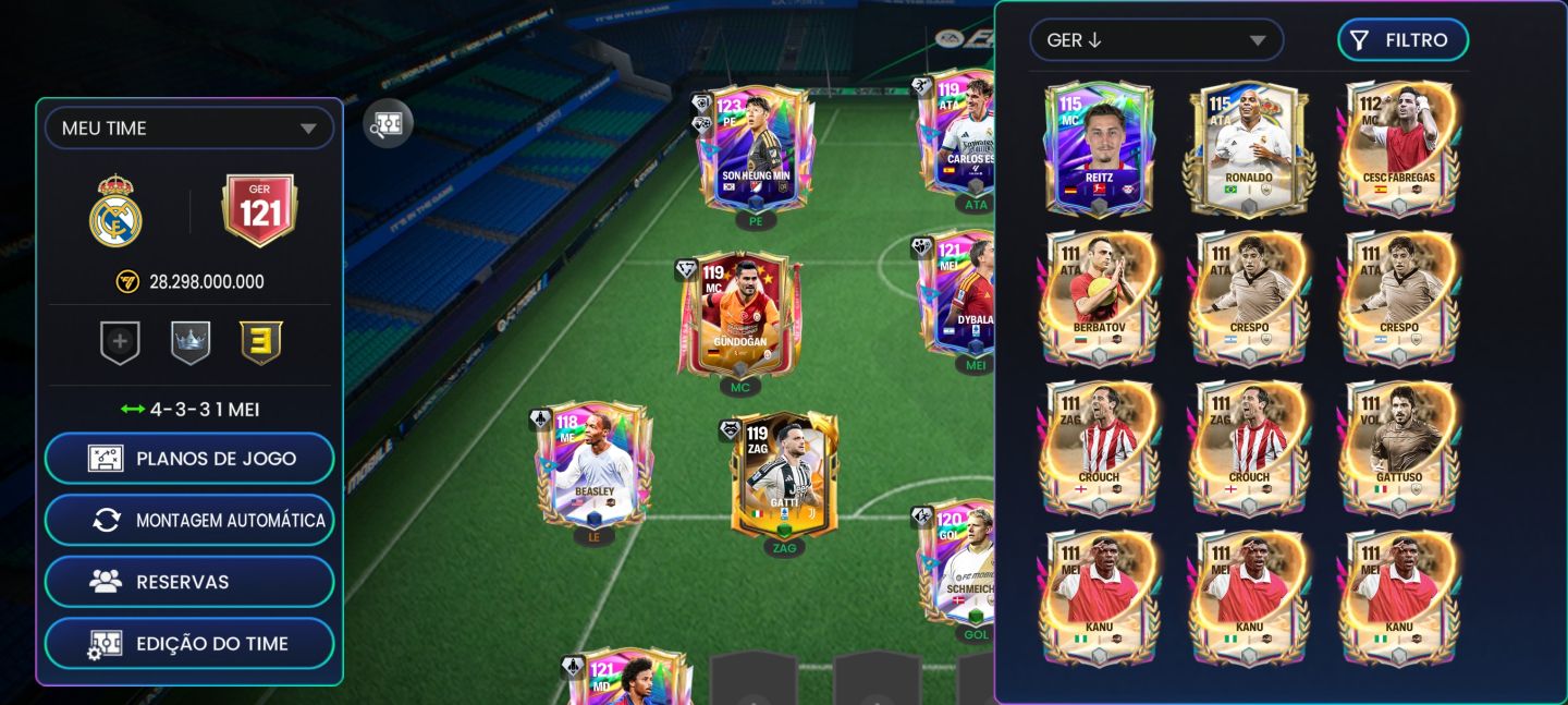 CONTA FC MOBILE 27 GER 121 ( JOGADORES UPADOS FULL, PODE IR DO GER 125/126)