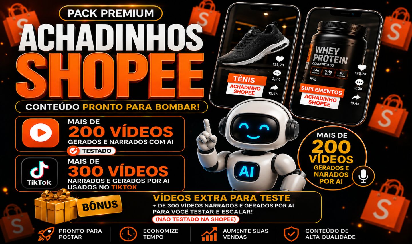 PACK MAIS DE 200 VIDEOS NARRADOS TESTADO+ BÔNUS 300 VIDEOS PARA TESTE - SHOPEE
