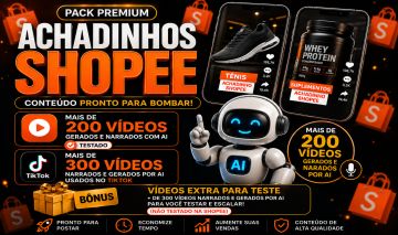 PACK MAIS DE 200 VIDEOS NARRADOS TESTADO+ BÔNUS 300 VIDEOS PARA TESTE - SHOPEE