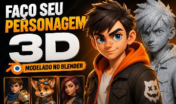 FAÇO SEU PERSONAGEM 3D MODELADO NO BLENDER