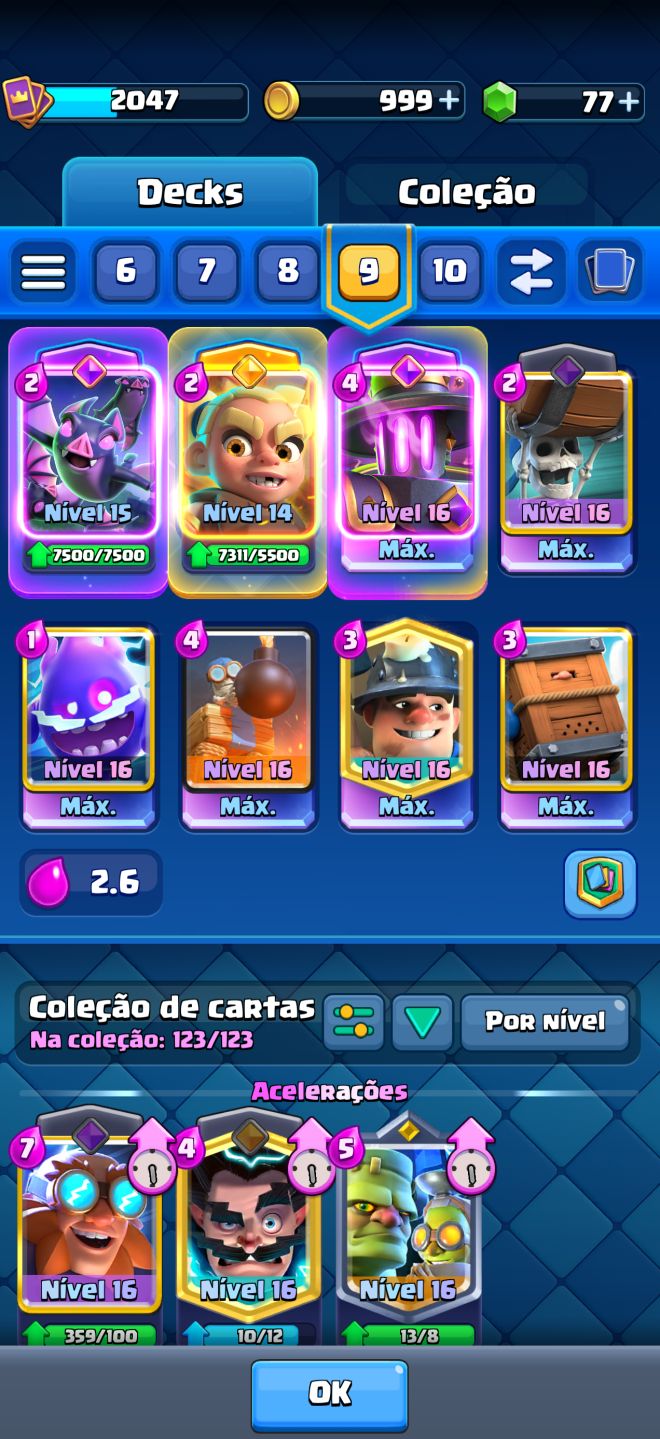 Conta clash royale nível global