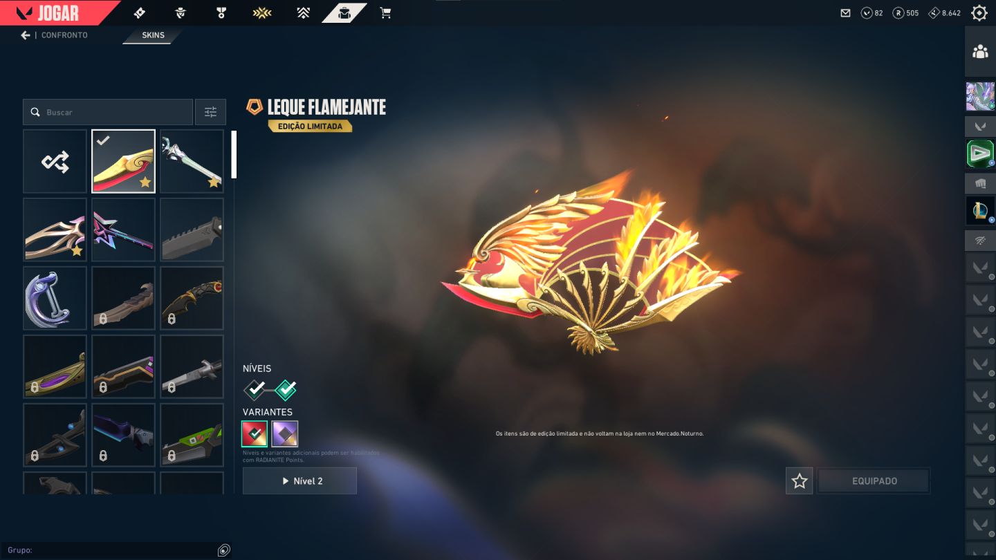 CONTA COM LEQUE FLAMEJANTE EXCLUSIVO E MUITAS SKINS / PRECO NEGOCIAVEL
