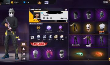 CONTA COM SOMBRA ROXA, CABELO ROSA, BARBINHA + 2 PUNHOS + UMP E XM8 ATT