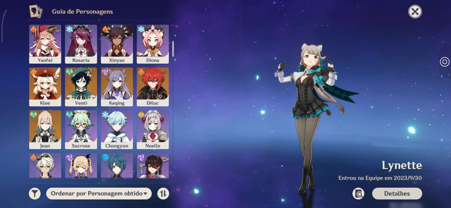 Conta de Genshin Impact, criada em 2021, rank 55