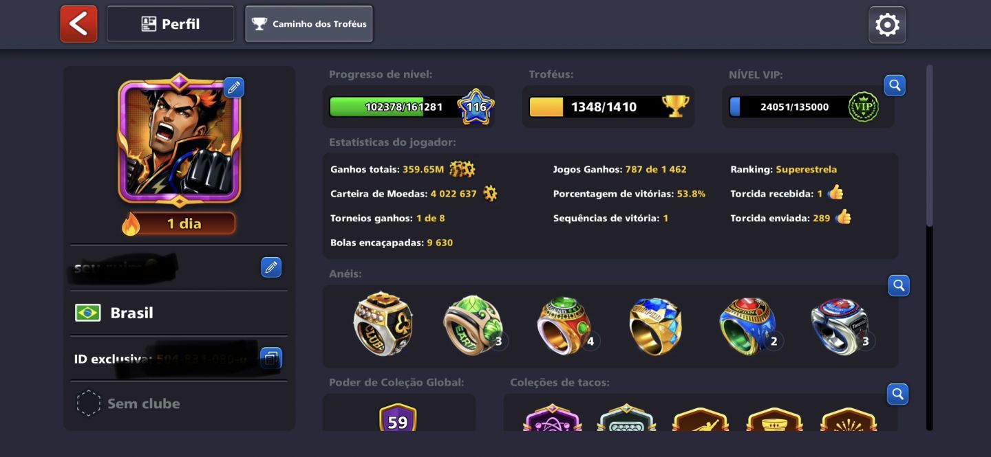 Conta de 8 ball poll