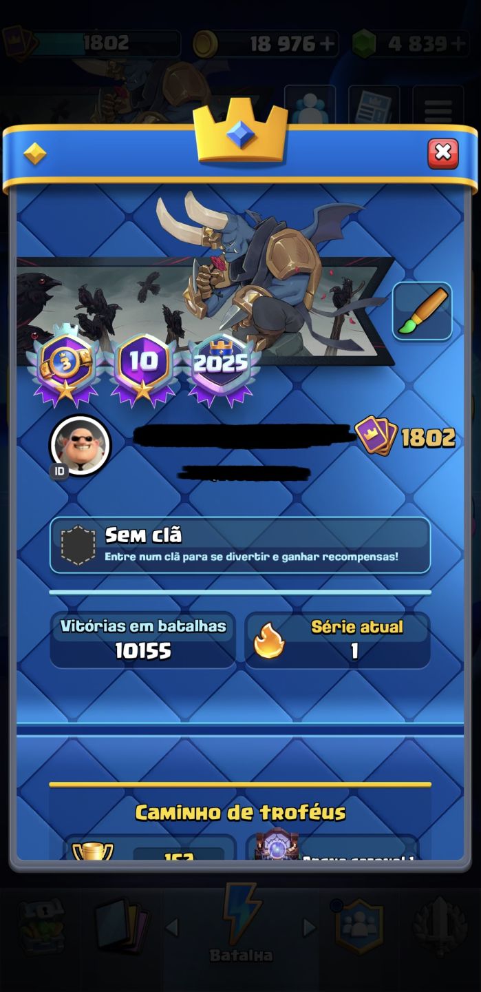 Conta clash royale, 10 anos com várias cartas full