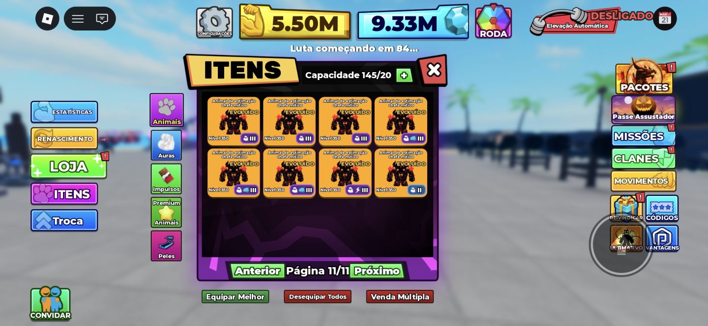 PETS MÍTICOs, LENDÁRIOs, RAINBOWs E ÉPICOs/MUSCLE LEGENDS! COMPRE JÁ!