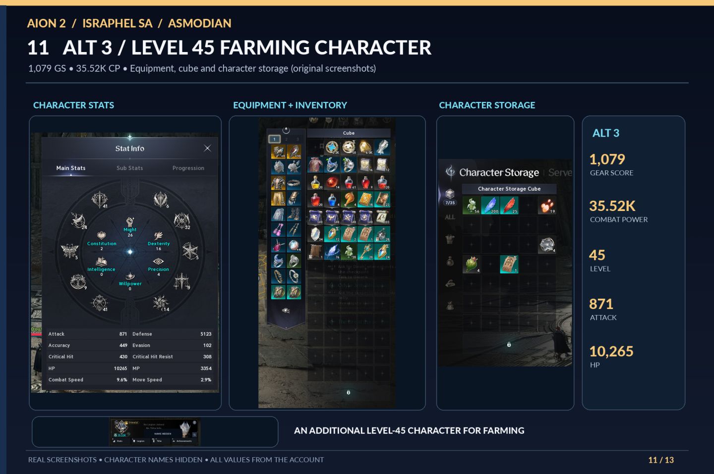 AION 2 SA | CLERIC/HEALER 2223 GS | 93K CP | 3 ALTS LV45 PARA FARM | ISRAPHEL AS