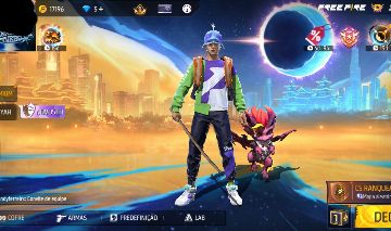 CONTA FF NÍVEL 8 + 3 SKINS + KATANA GINTAMA + 1 PRANCHA + MOCHILA.