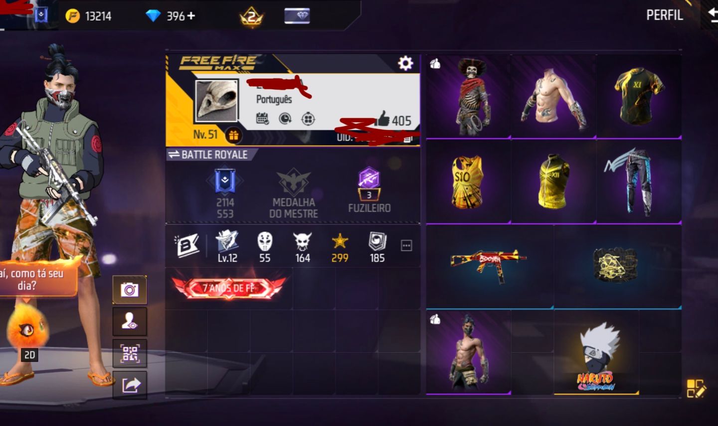 CONTA ANTIGA DE FREE FIRE COM MAIS DE 7 ANOS E DIVERSAS SKINS