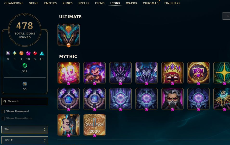 848 SKINS, 108 CHROMAS - CONTA DE LEAGUE OF LEGENDS