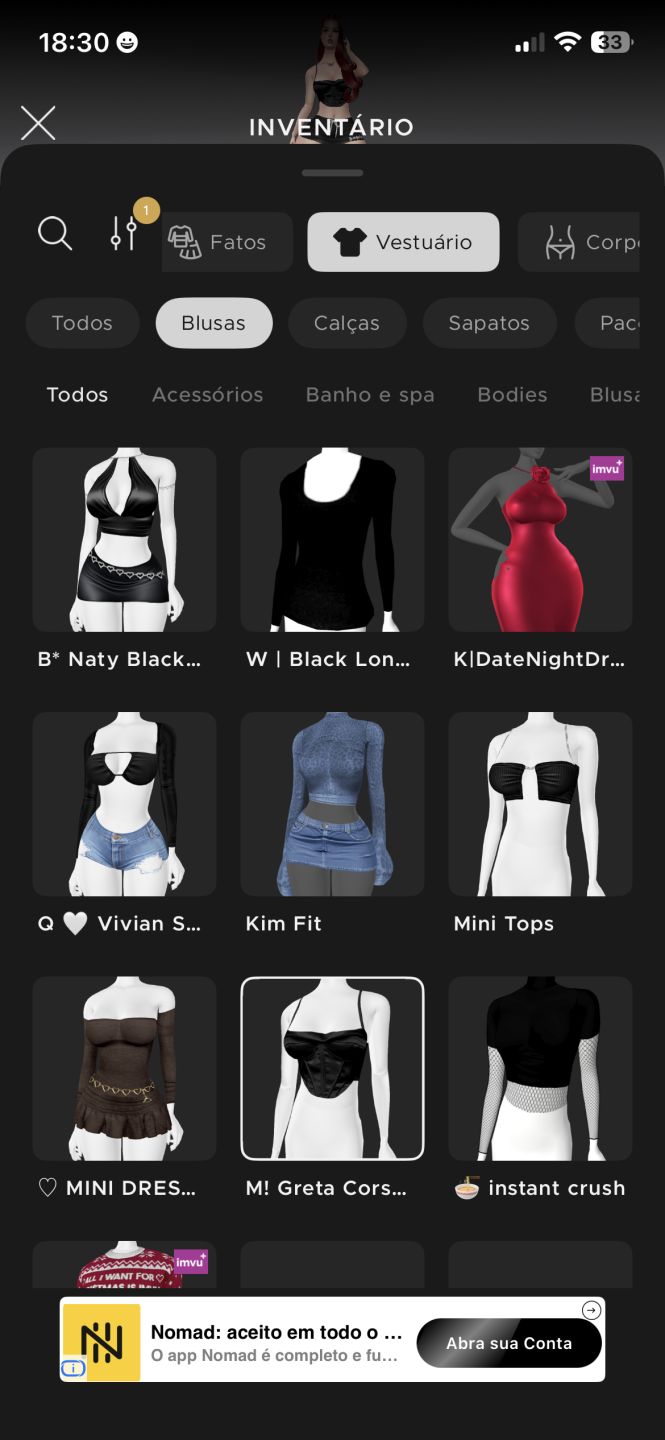Conta de Feminina Imvu