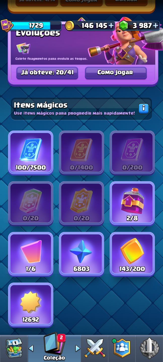 CONTA CLASH ROYALE 12300K TROFÉUS LVL 16