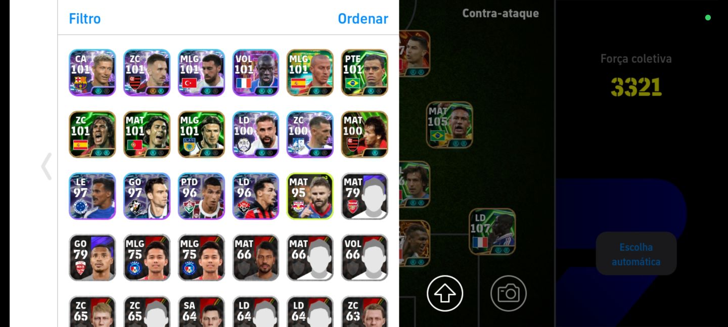 Conta eFootball Mobile completa+3335 Força. Melhores jogadores Meta cada Posição