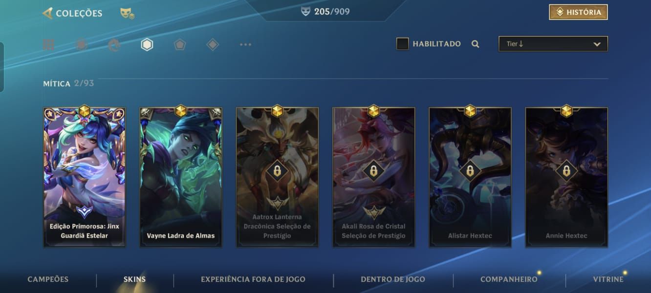 Conta wild rift com 205 skins com varias skins de gacha
