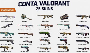 VALORANT 25 SKINS EVORI ARAXYS ARCANE REAVER 3 FACAS DIAMANTE 1 LEVEL 163 FA!!!