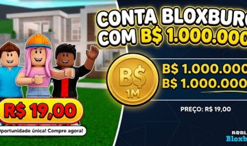 Conta De BloxBurg 1MILHÃO De Dinheiro 19 Reais