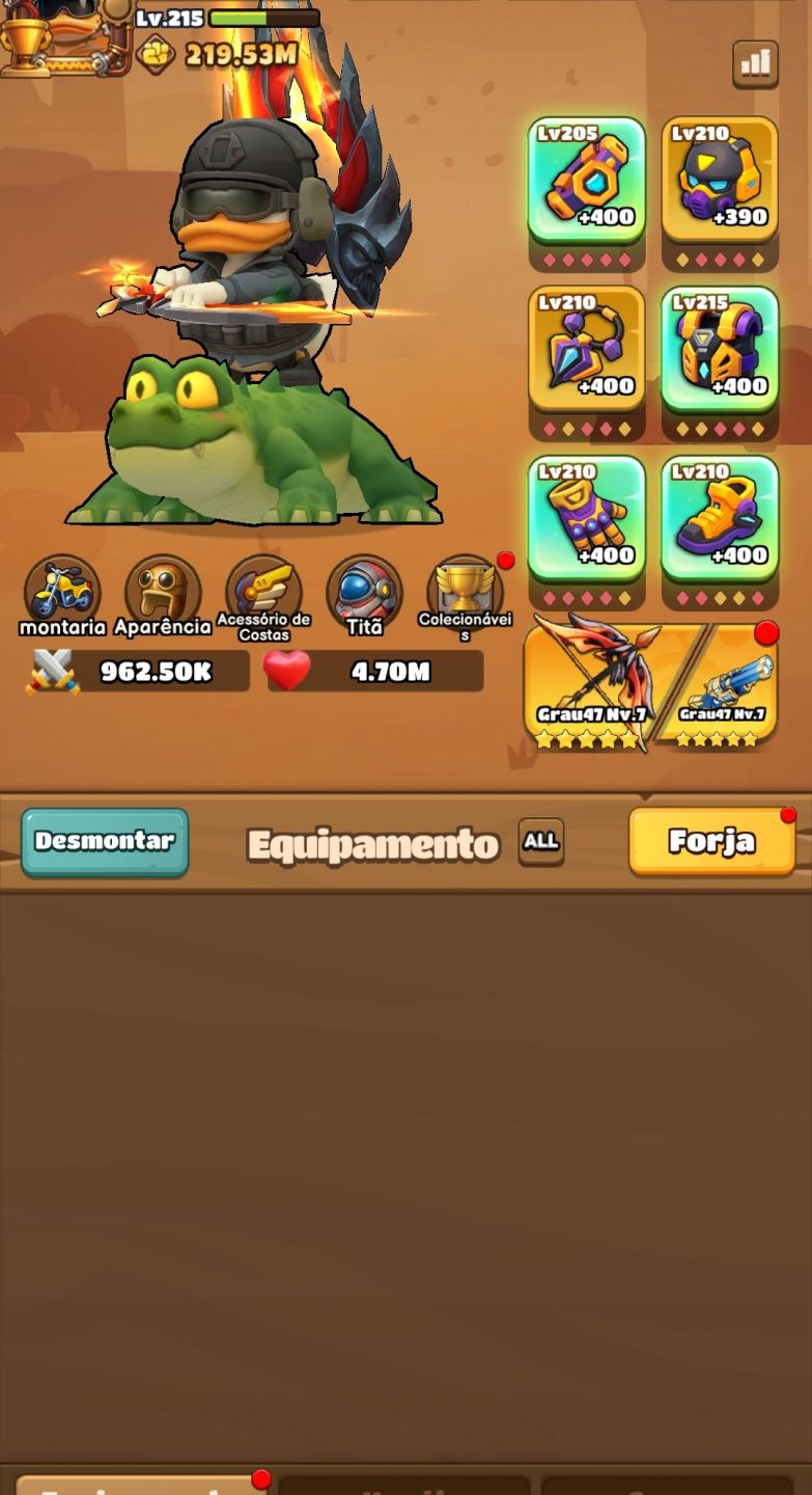 CONTA NO JOGO DUCK SURVIVAL 219 MILHÕES DE PODER!!!!