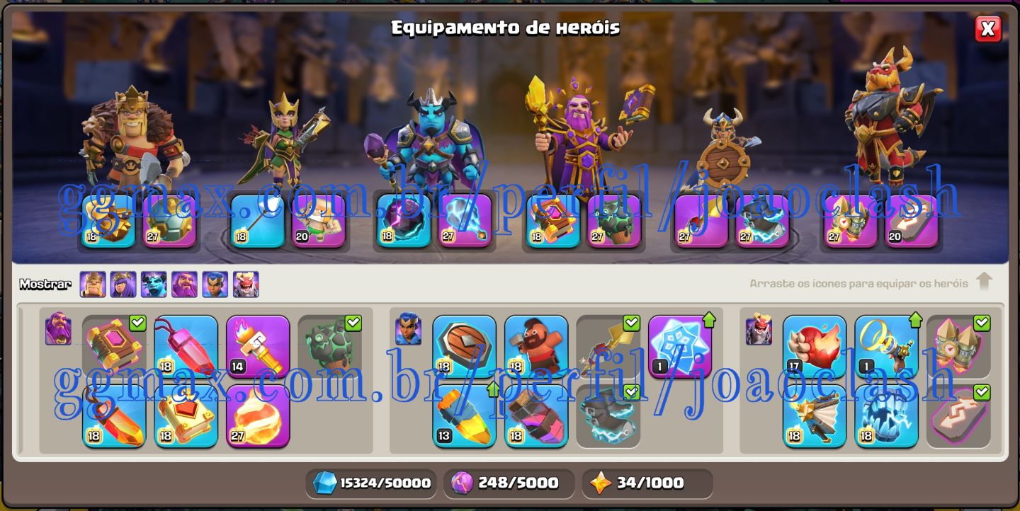 CONTA COC CV18 FULLZÃO | HERÓIS FULL | EQUIPES TOP | COMPETITIVA