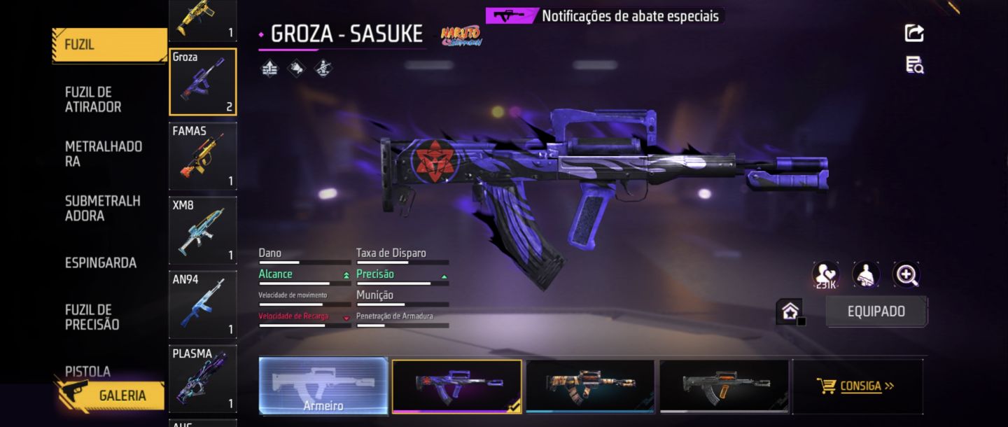 OPORTUNIDADE! CONTA FF INTERMEDIÁRIA BEM EQUIPADA LVL 47