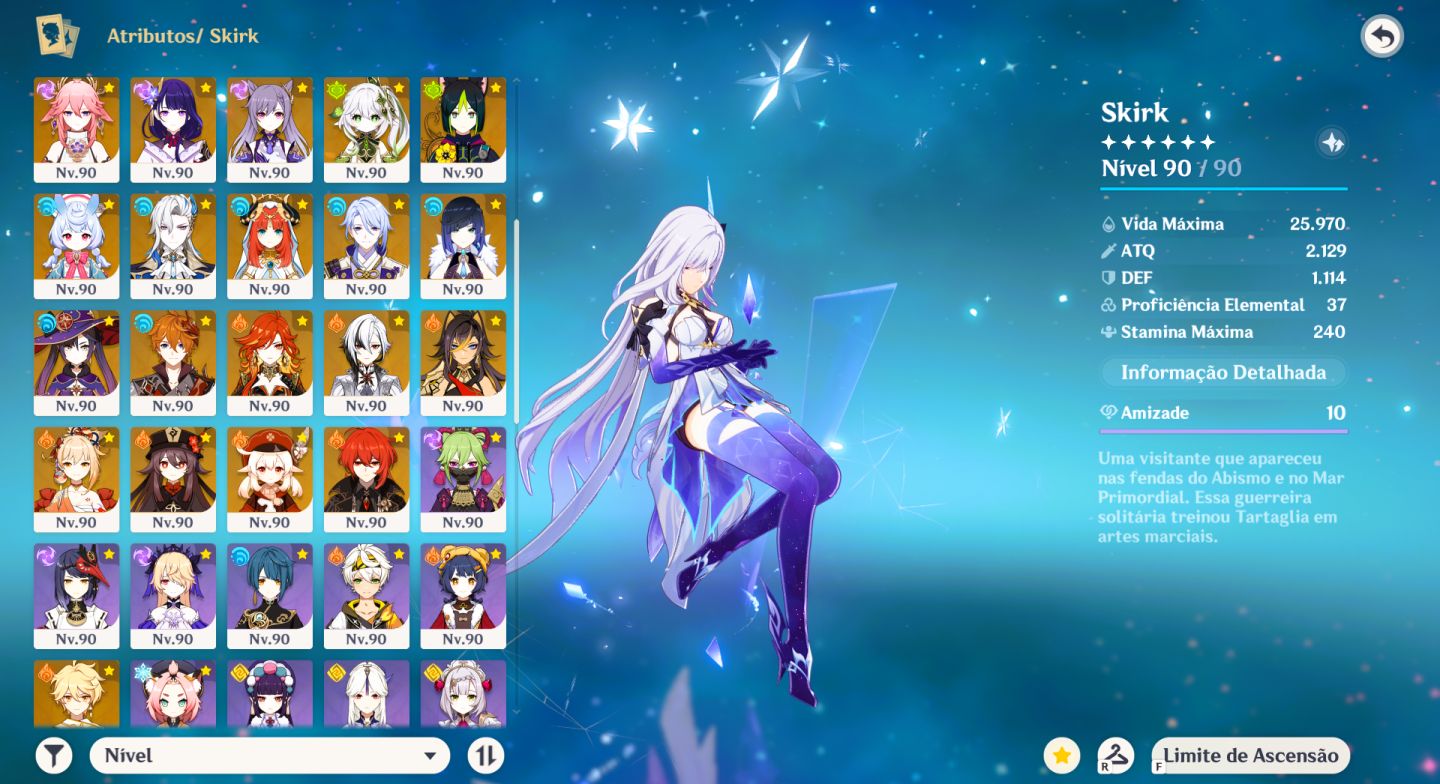CONTA AR60 END GAME RARA, COM VÁRIOS PERSONAGENS T5