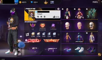 Conta Free Fire Nv. 65 Gemada desde 2018 - itens antigos - Parceria Mclaren