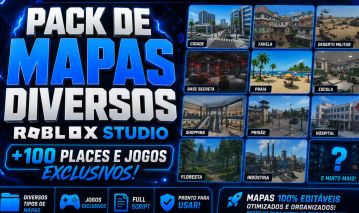 Pack de Mapas Diversos +100 Places e Jogos Exclusivos
