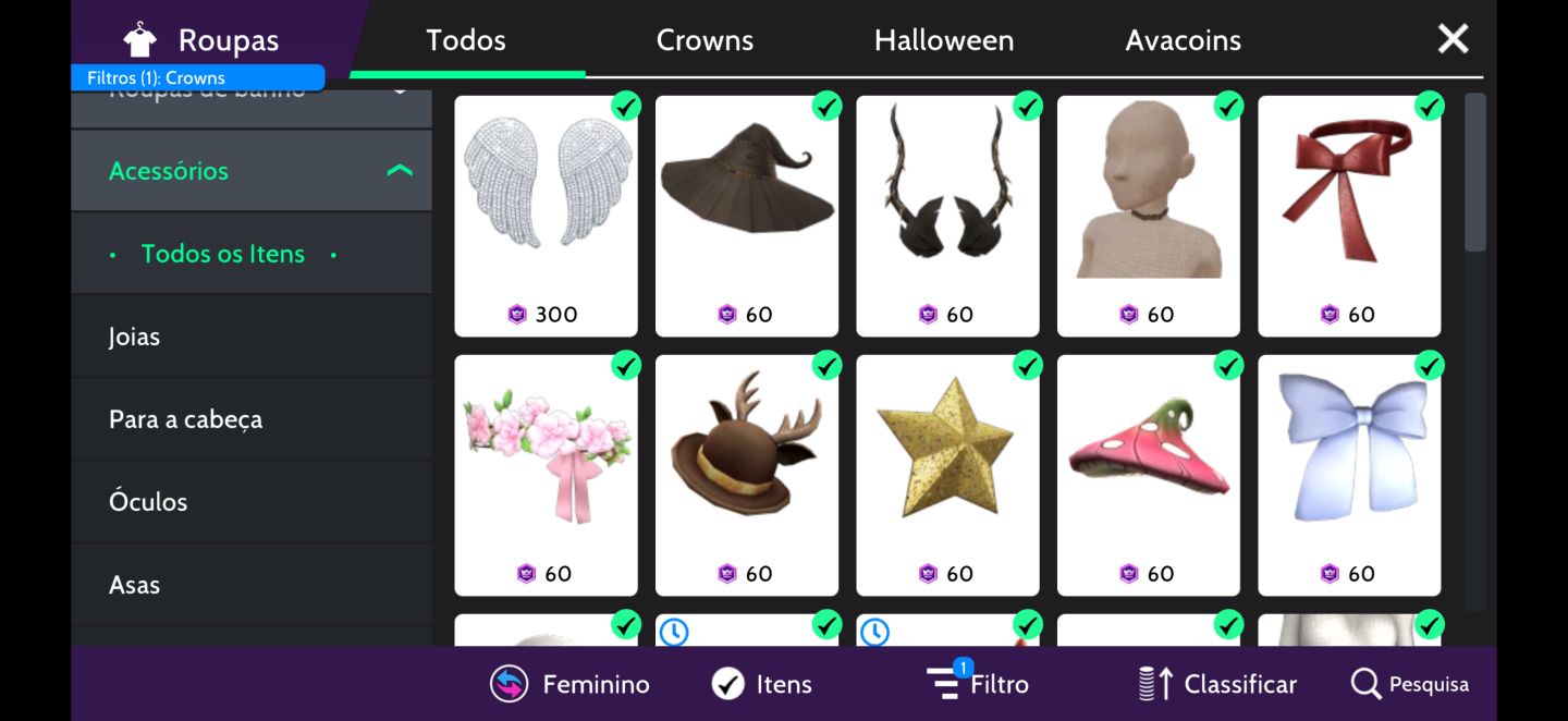Conta avakin life antiga, muitos itens antigos e fora de venda. Nível 37
