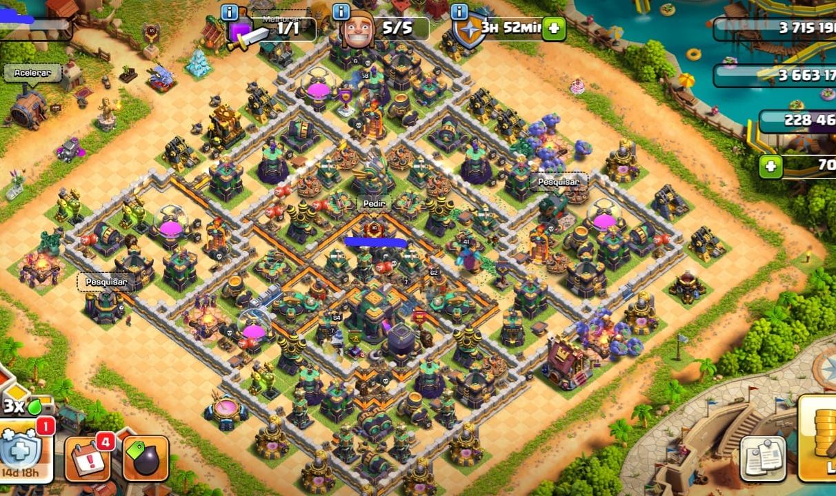 Conta Clash of Clans centro da vila 14