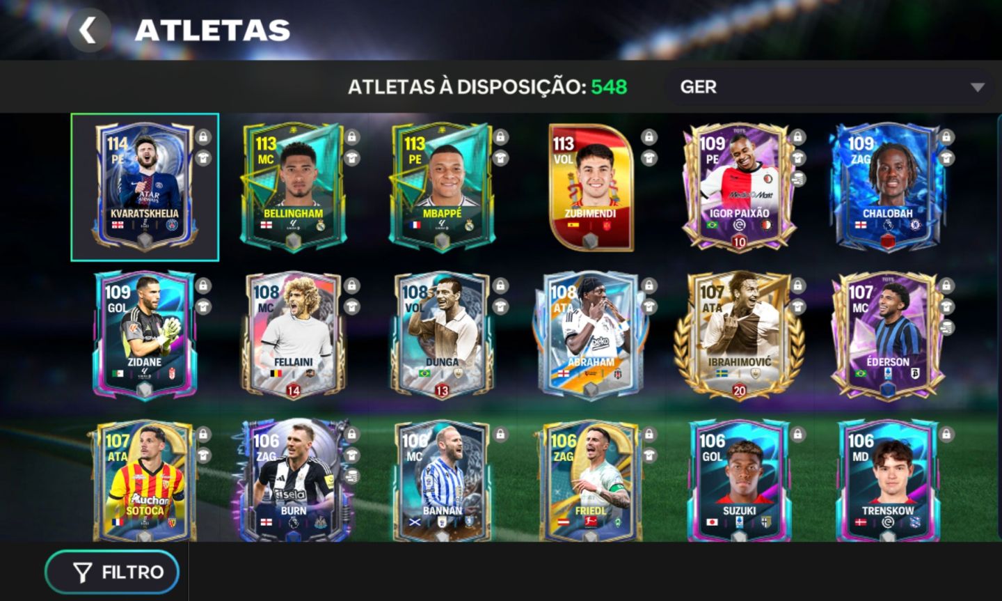 CONTA DE EA FC GER 110 COM 118 MILHÕES DE MOEDAS E 20 MIL GEMAS