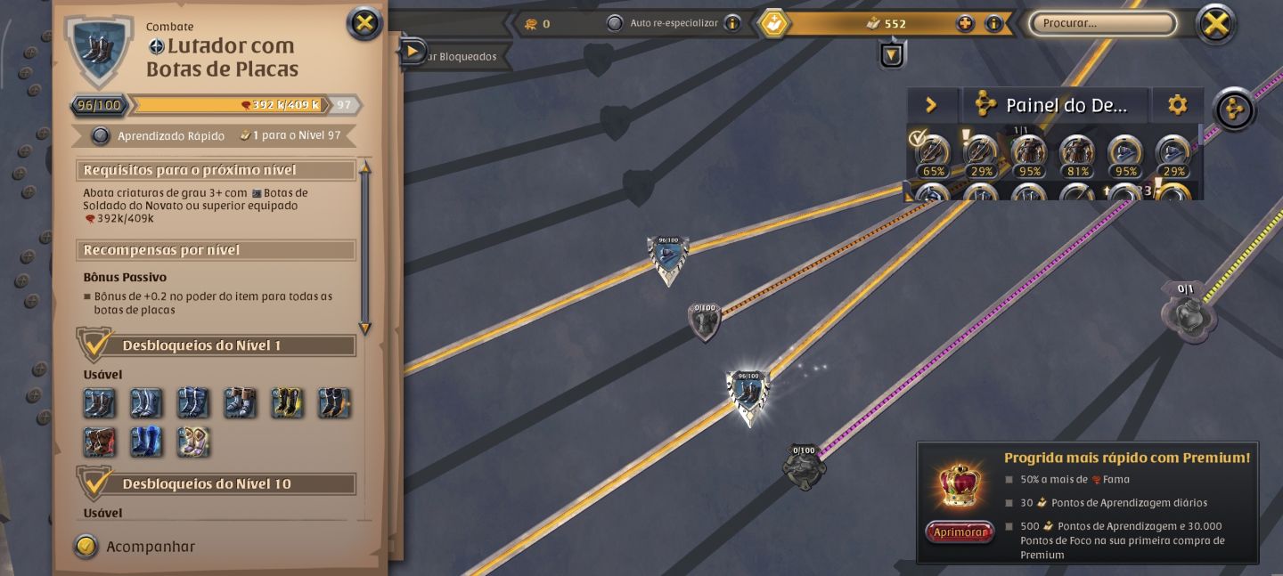Conta Albion online focada em bordão e coleta