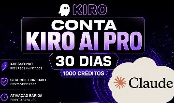 CONTA KIRO AI PRO 30 dias-Claude Opus 4.8/Claude Sonnet 4.6/Claude Haiku
