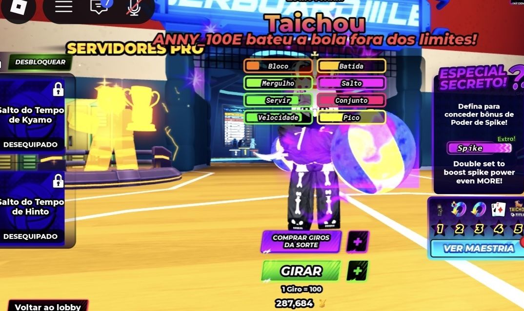 Conta haikyuu legends e Blox fruits