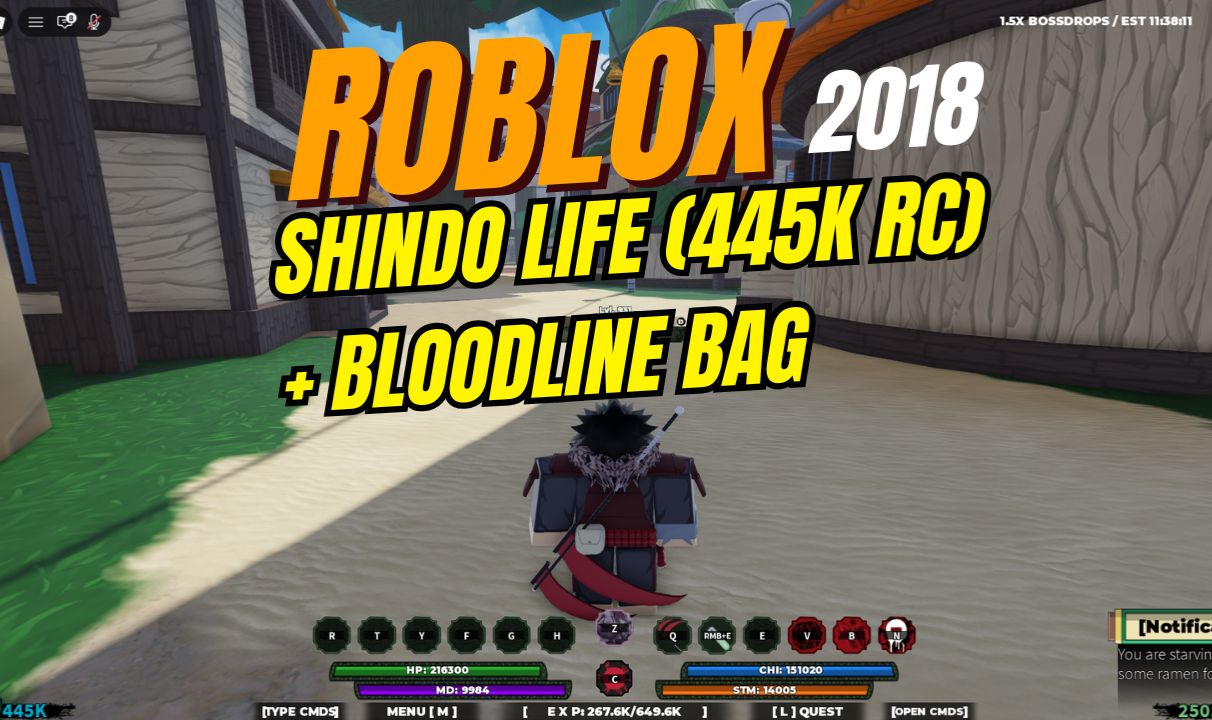 Conta Roblox 2018 | Shindo Life 445k Rell Coins + Bloodline Bag + Skins Avatar