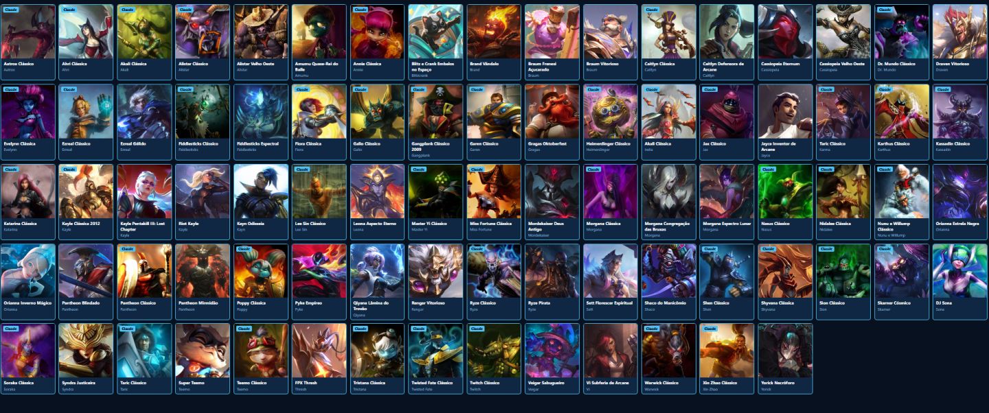 LEAGUE OF LEGENDS 78 SKINS NIVEL 139 BRONZE FULL CHAMP