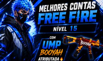 Melhores contas de free fire lvl 15 com ump booyah atributada + troca Nick