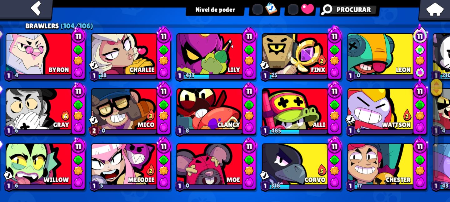 CONTA BRAWL STARS COMPLETA