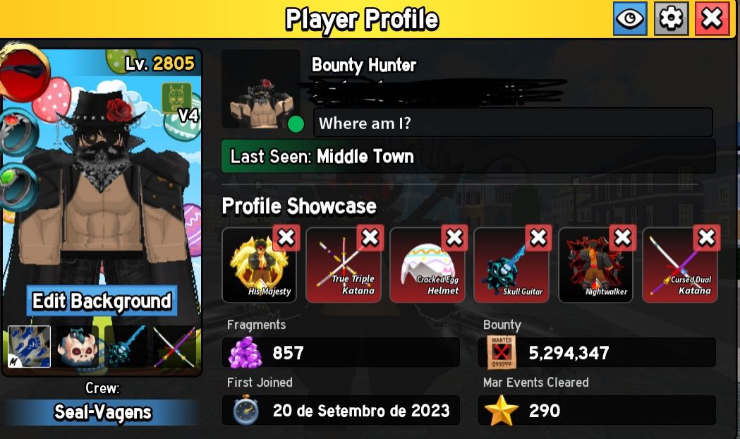 CONTA GEMADA BLOXFRUITS (BUDDHA PERM, 5.2M BOUNTY)