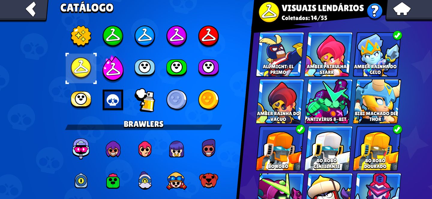 CONTA BRAWL STARS À VENDA 81K TROFÉUS + 300 SKINS Criada 2019