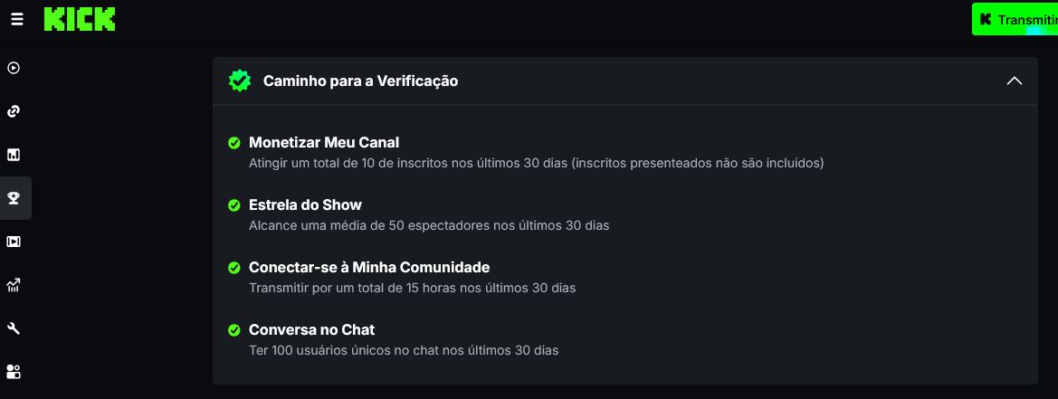 Conta Verifcada Kick (Partner)