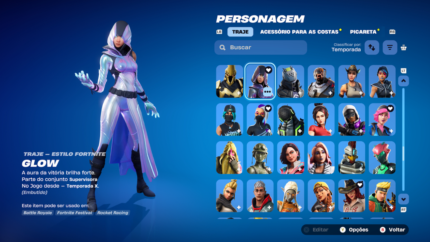 Conta Fortnite COM+ 1.000 ITENS S3 +IKONIK +GLOW +1.400 vbuks