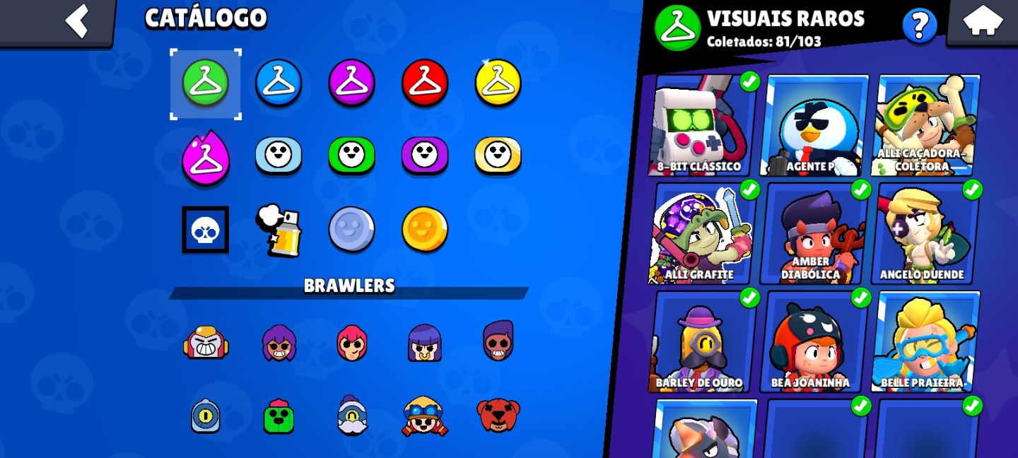 CONTA BRAWL STARS - RARA | 47K+ TROFÉUS | 52 HIPERCARGAS | SKINS EXCLUSIVAS