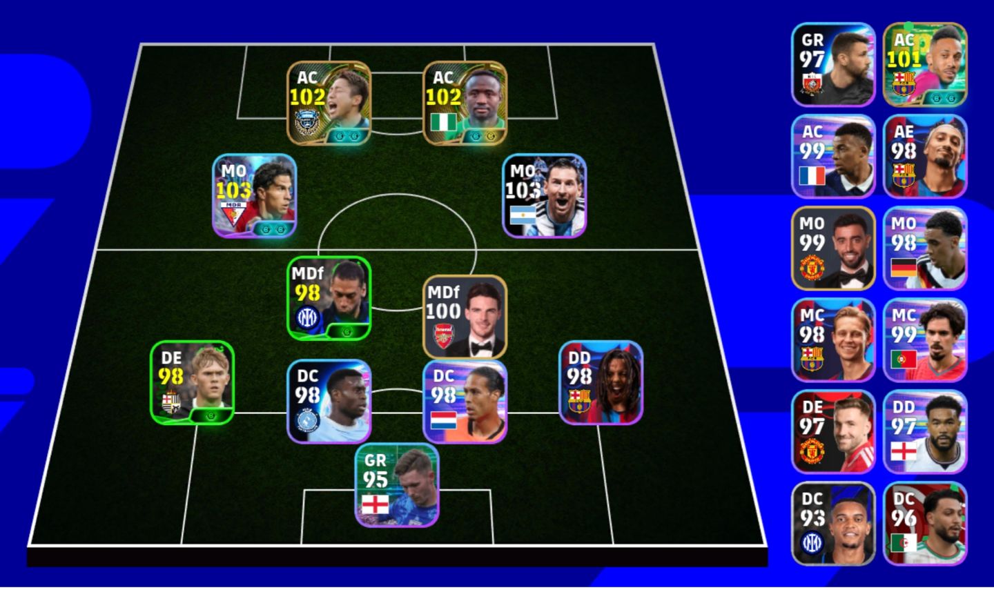Conta efootbal inicial