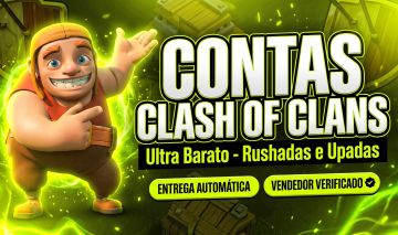 [Ultra Barato] Conta Clash of Clans com Gemas | CVs Altos Upados e Rushados