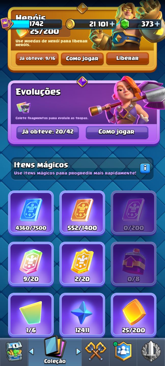 CONTA DE CLASH ROYALE VÁRIAS CARTAS NÍVEL 16