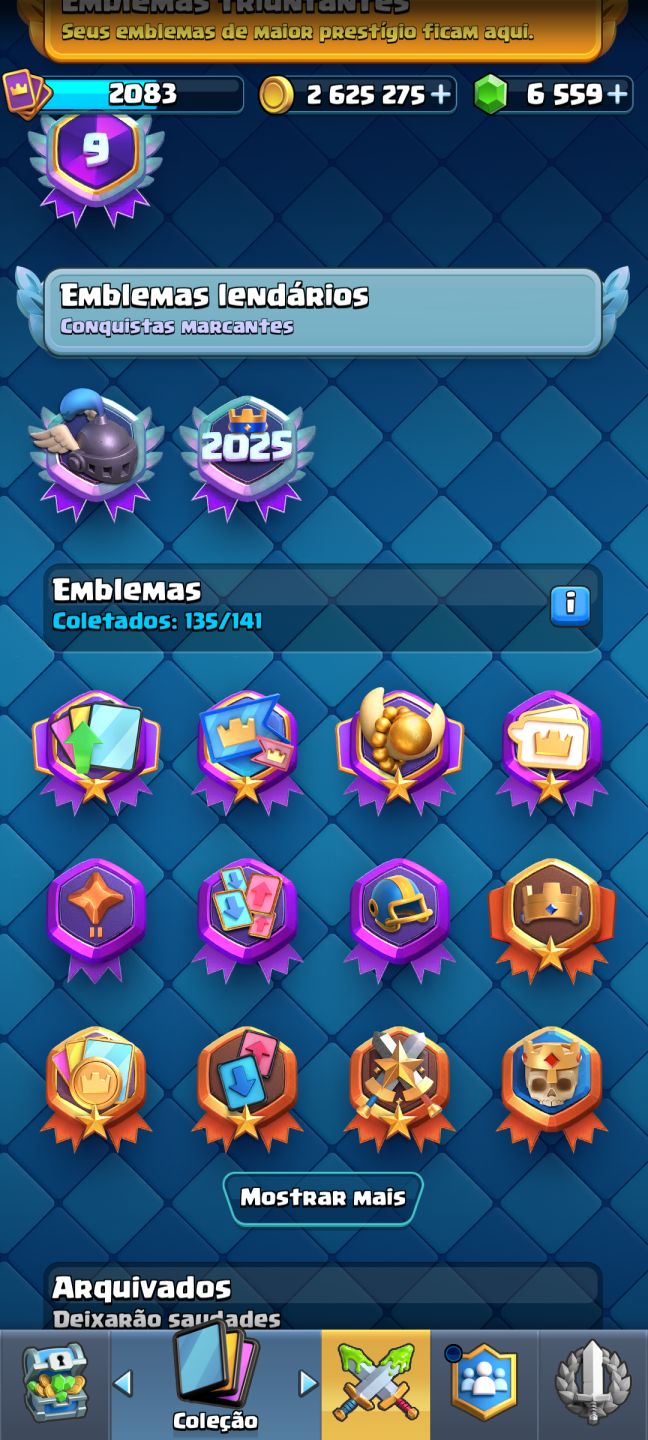 Conta de Clash royale bem upada e com várias evoluções