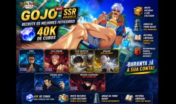 Conta Reroll - Especial GOJO PRAIA / YUTA v3 e 40k cubos ( + 58 PERSONAGENS)