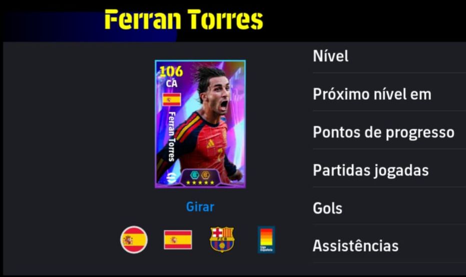 CONTA RARA EFOOTBALL PACK DO BRASIL COMPLETO PACK DA FRANÇA + FERRAN TORRES