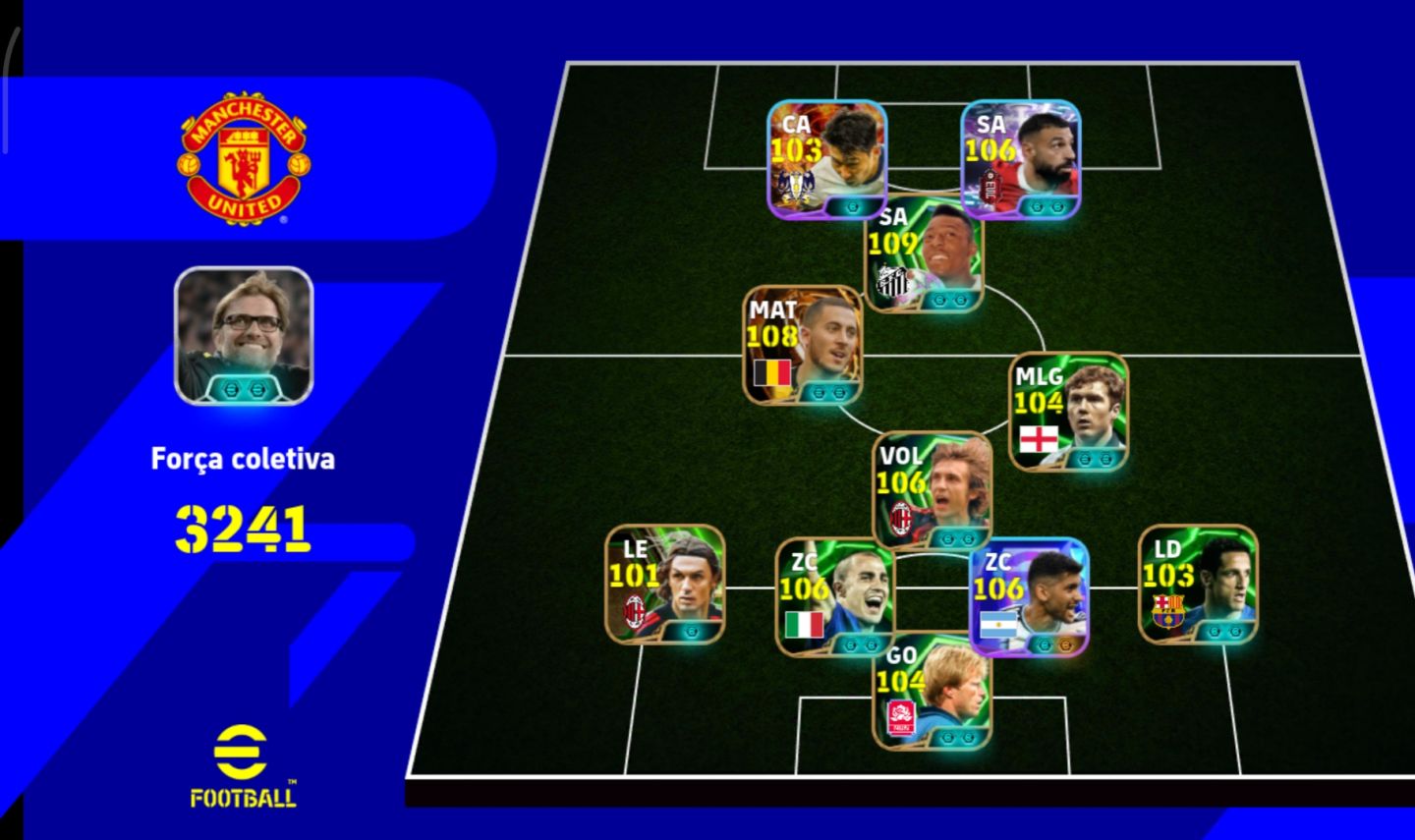 CONTA EFOOTBALL 3240 DE FORÇA!! COM Hazard 108